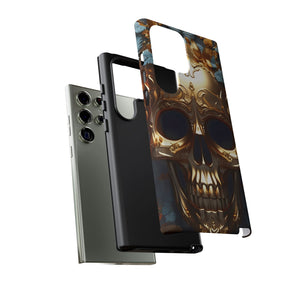 Golden Skull Floral & Butterflies Armor - Tough Guard Samsung Galaxy Case