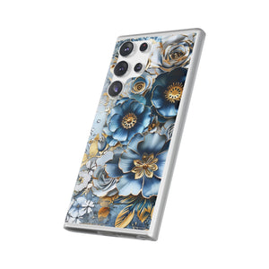 Blue Blooming Flowers Flexi Case - Samsung Galaxy Case