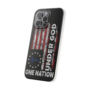 One Nation Under God American Flag - Flexi Case Apple iPhone Case