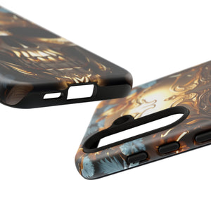 Golden Skull Floral & Butterflies Armor - Tough Guard Samsung Galaxy Case