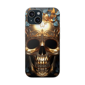 Golden Skull Floral & Butterflies Flexi Case - Apple iPhone Case