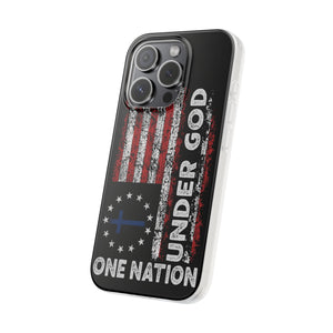 One Nation Under God American Flag - Flexi Case Apple iPhone Case