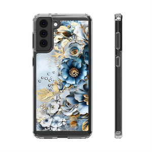 Blooming Blue Floral Bouquet - Crystal Guard Durable Samsung Galaxy Case