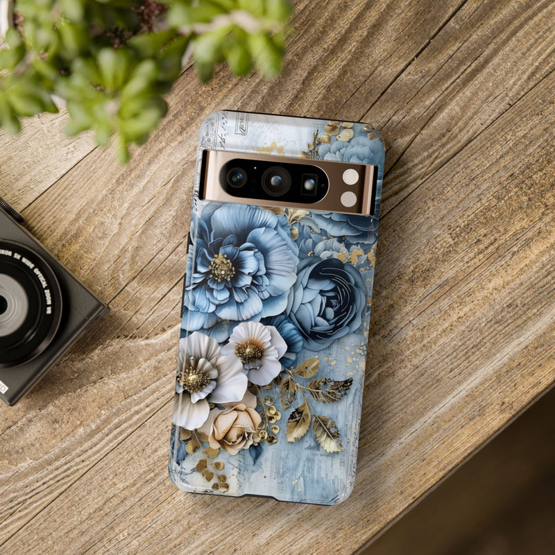 Blooming Blue Floral Bouquet - Tough Guard Google Pixel Case