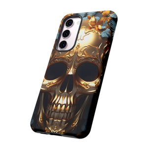 Golden Skull Floral & Butterflies Armor - Tough Guard Samsung Galaxy Case