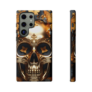 Golden Skull Floral Armor - Tough Guard Samsung Galaxy Case
