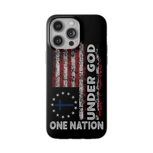 One Nation Under God American Flag - Flexi Case Apple iPhone Case