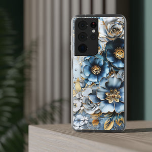 Blue Blooming Flowers Flexi Case - Samsung Galaxy Case
