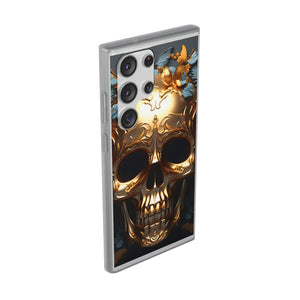 Golden Skull Floral & Butterflies Flexi Case - Samsung Galaxy Case