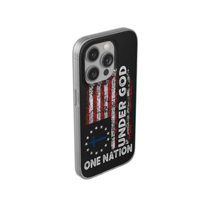 One Nation Under God American Flag - Flexi Case Apple iPhone Case