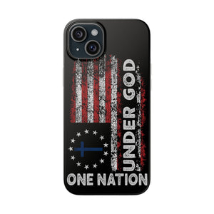 One Nation Under God American Flag - Flexi Case Apple iPhone Case