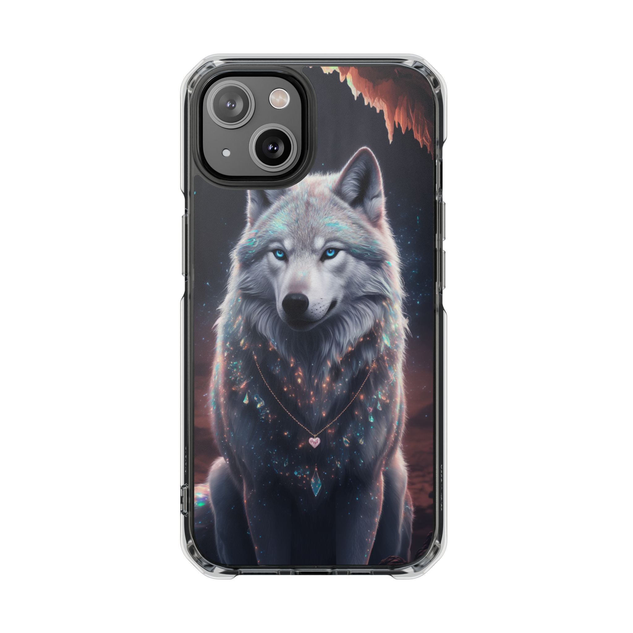 Majestic Guardian Wolf - Magnetic Crystal Guard Apple iPhone Case