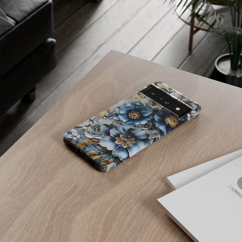 Blue Blooming Flowers - Tough Guard Google Pixel Case