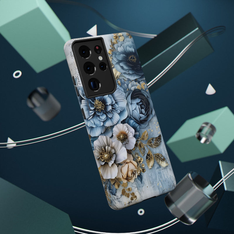 Blooming Blue Floral Bouquet - Impact Guard Apple iPhone Case