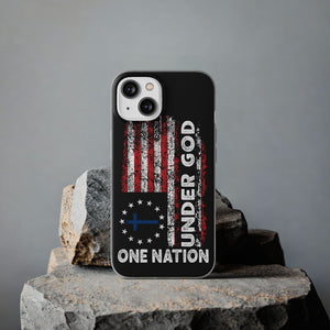 One Nation Under God American Flag - Flexi Case Apple iPhone Case