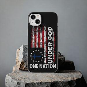 One Nation Under God American Flag - Flexi Case Apple iPhone Case