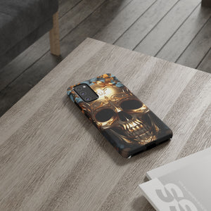 Golden Skull Floral & Butterflies Armor - Tough Guard Samsung Galaxy Case