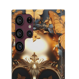 Golden Skull Floral Armor Snap Case - Samsung Galaxy Case