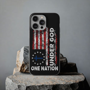 One Nation Under God American Flag - Flexi Case Apple iPhone Case