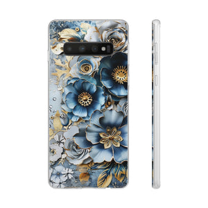 Blue Blooming Flowers Flexi Case - Samsung Galaxy Case