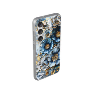 Blue Blooming Flowers Flexi Case - Samsung Galaxy Case