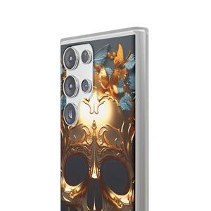 Golden Skull Floral & Butterflies Flexi Case - Samsung Galaxy Case