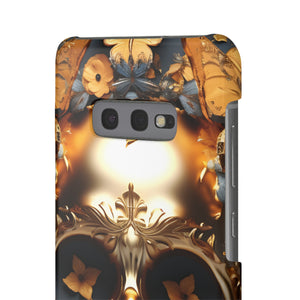 Golden Skull Floral Armor Snap Case - Samsung Galaxy Case