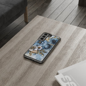 Blooming Blue Floral Bouquet - Crystal Guard Durable Samsung Galaxy Case