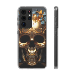 Golden Skull Floral & Butterflies Flexi Case - Samsung Galaxy Case
