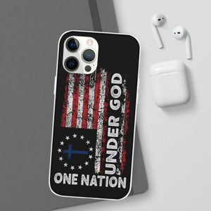 One Nation Under God American Flag - Flexi Case Apple iPhone Case