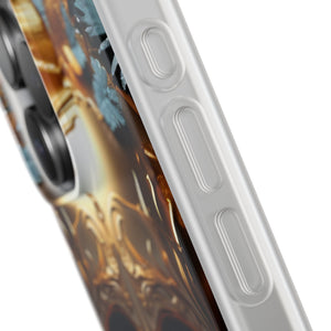 Golden Skull Floral & Butterflies Flexi Case - Apple iPhone Case