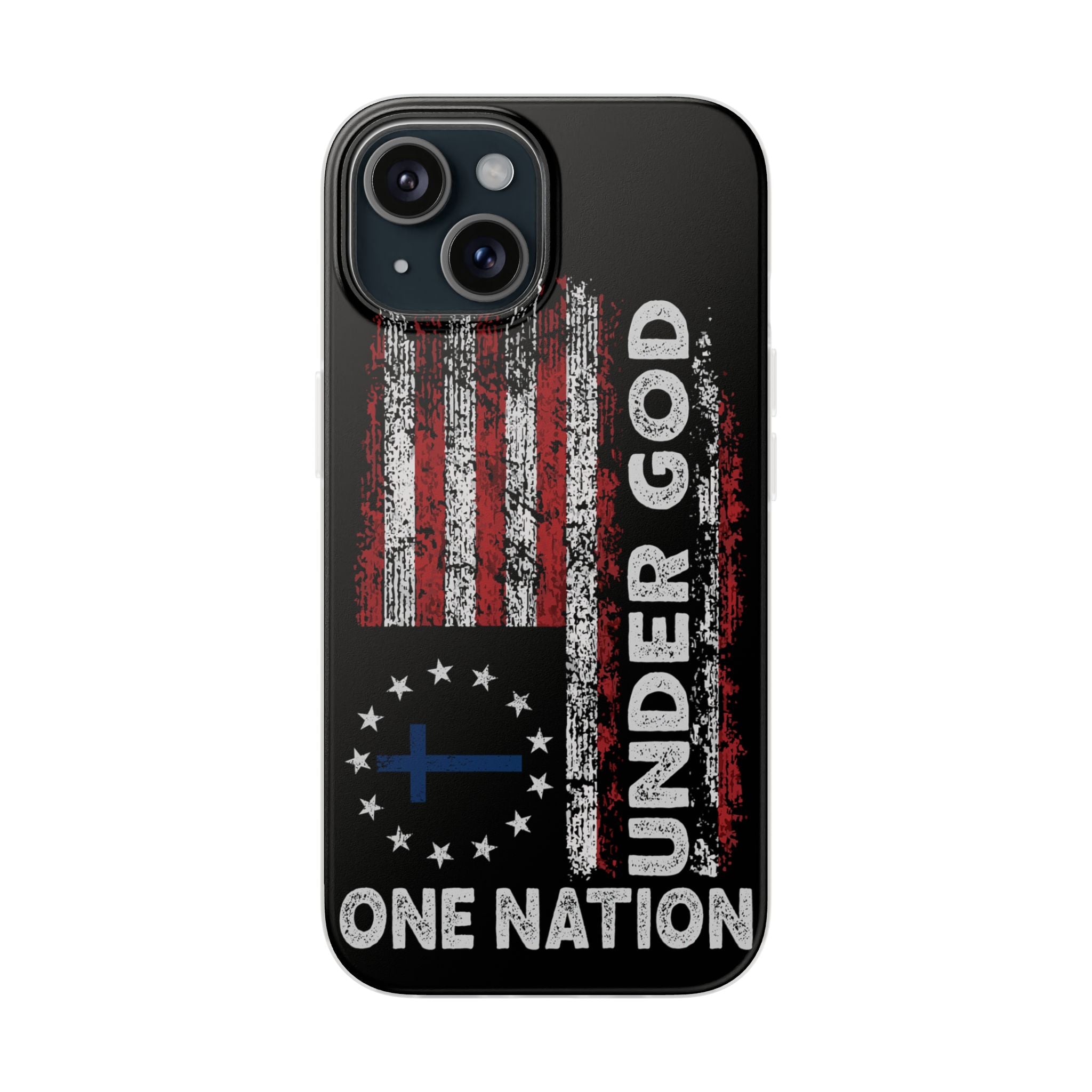 One Nation Under God American Flag - Flexi Case Apple iPhone Case
