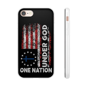 One Nation Under God American Flag - Flexi Case Apple iPhone Case