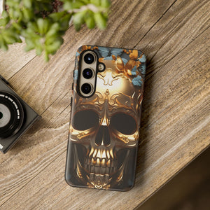 Golden Skull Floral & Butterflies Armor - Tough Guard Samsung Galaxy Case