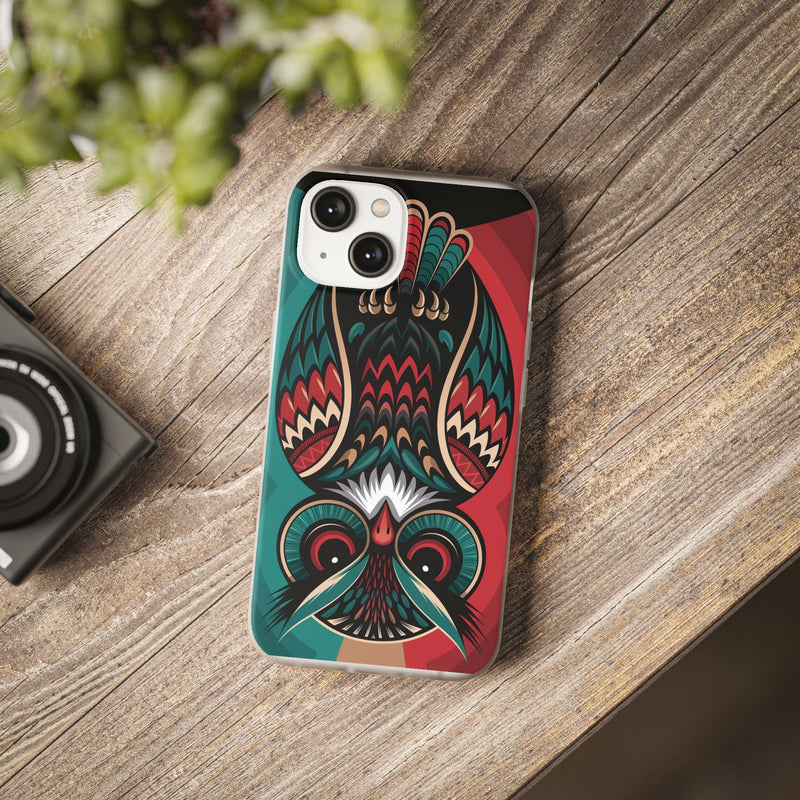 Majestic Haida Native American Owl - Flexi Case Apple iPhone Case