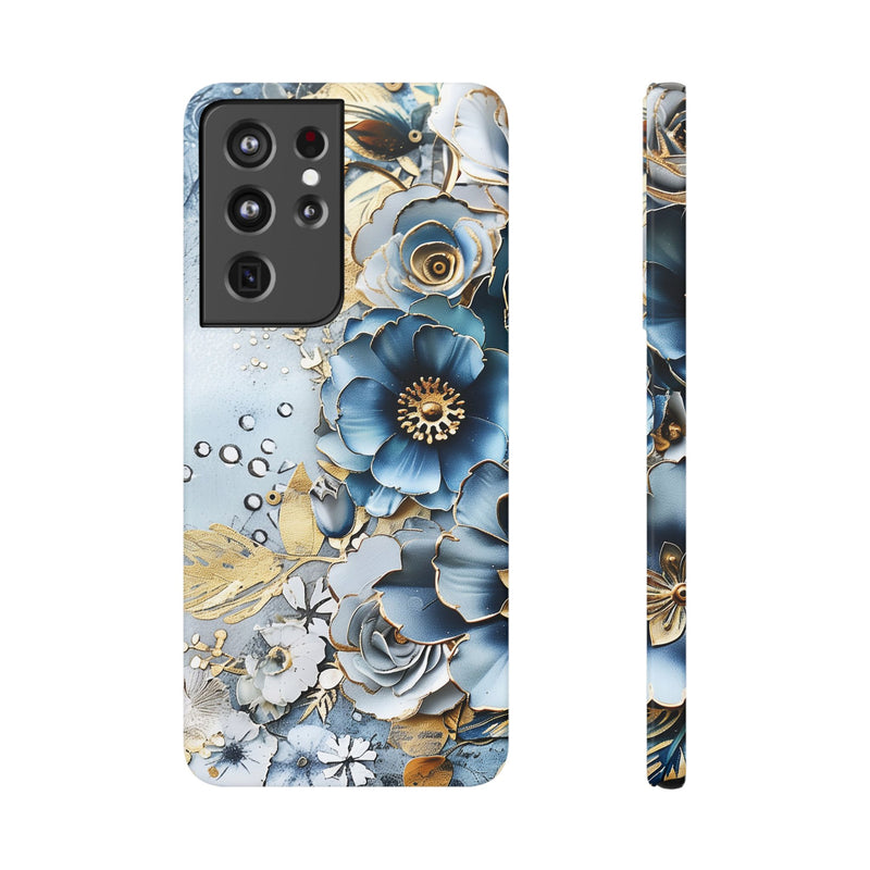 Blooming Blue Floral Bouquet - Slim Guard Samsung Galaxy Case