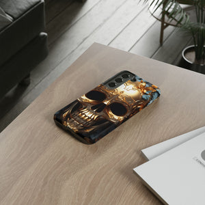Golden Skull Floral & Butterflies Armor - Tough Guard Samsung Galaxy Case