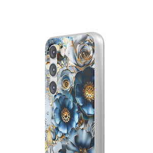 Blue Blooming Flowers Flexi Case - Samsung Galaxy Case