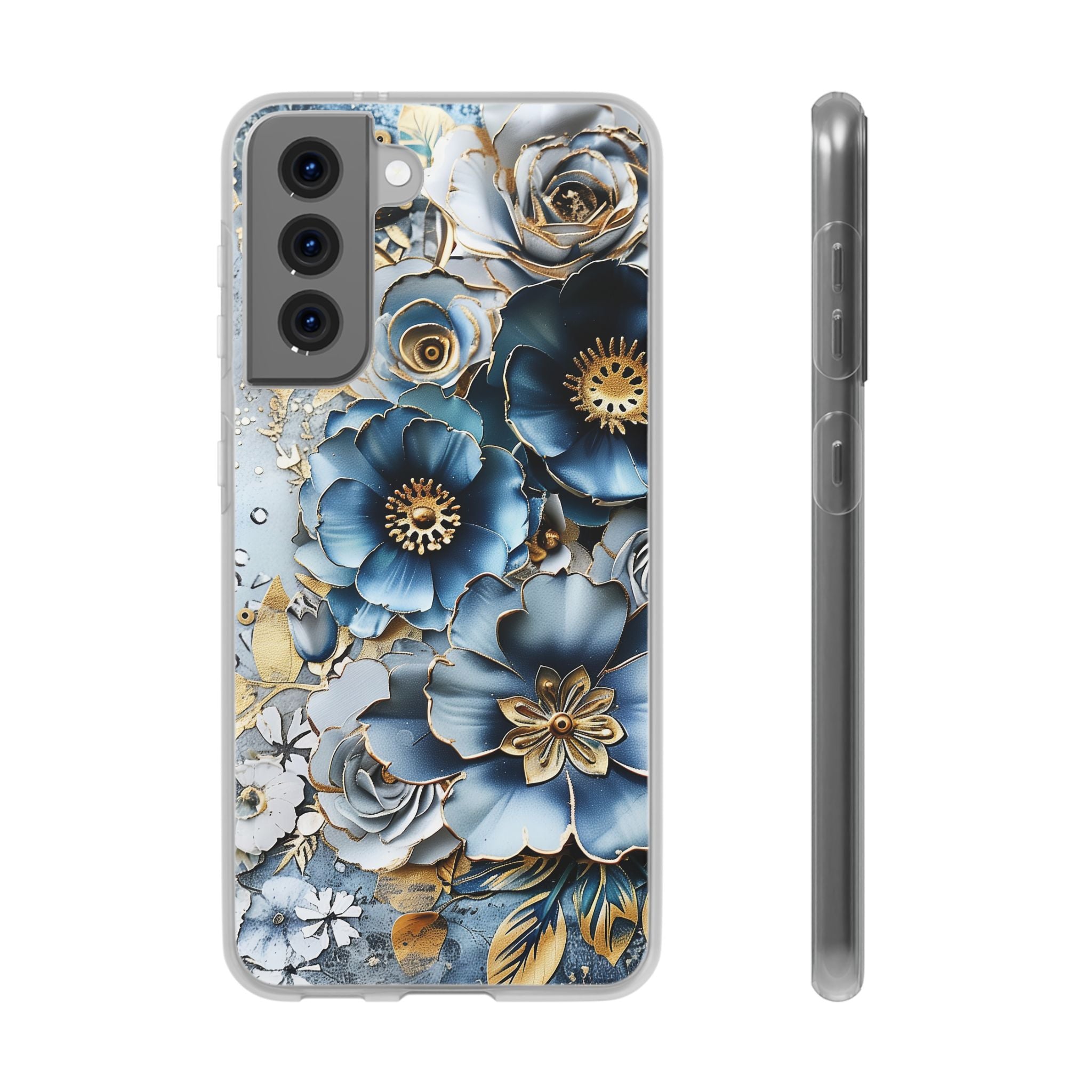 Blue Blooming Flowers Flexi Case - Samsung Galaxy Case