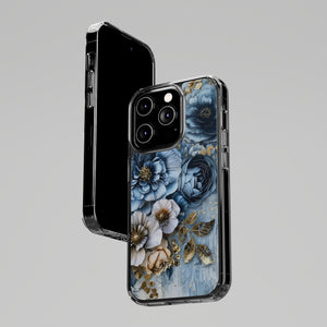 Blooming Blue Floral Bouquet - Crystal Guard Durable Apple iPhone Case