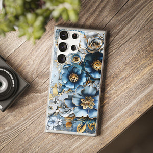 Blue Blooming Flowers Flexi Case - Samsung Galaxy Case