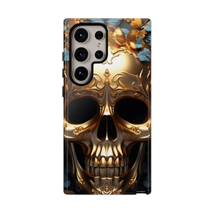 Golden Skull Floral & Butterflies Armor - Tough Guard Samsung Galaxy Case