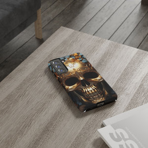 Golden Skull Floral & Butterflies Armor - Tough Guard Samsung Galaxy Case