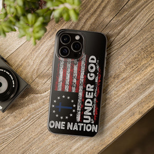 One Nation Under God American Flag - Flexi Case Apple iPhone Case