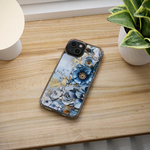 Blooming Blue Floral Bouquet - Crystal Guard Durable Apple iPhone Case