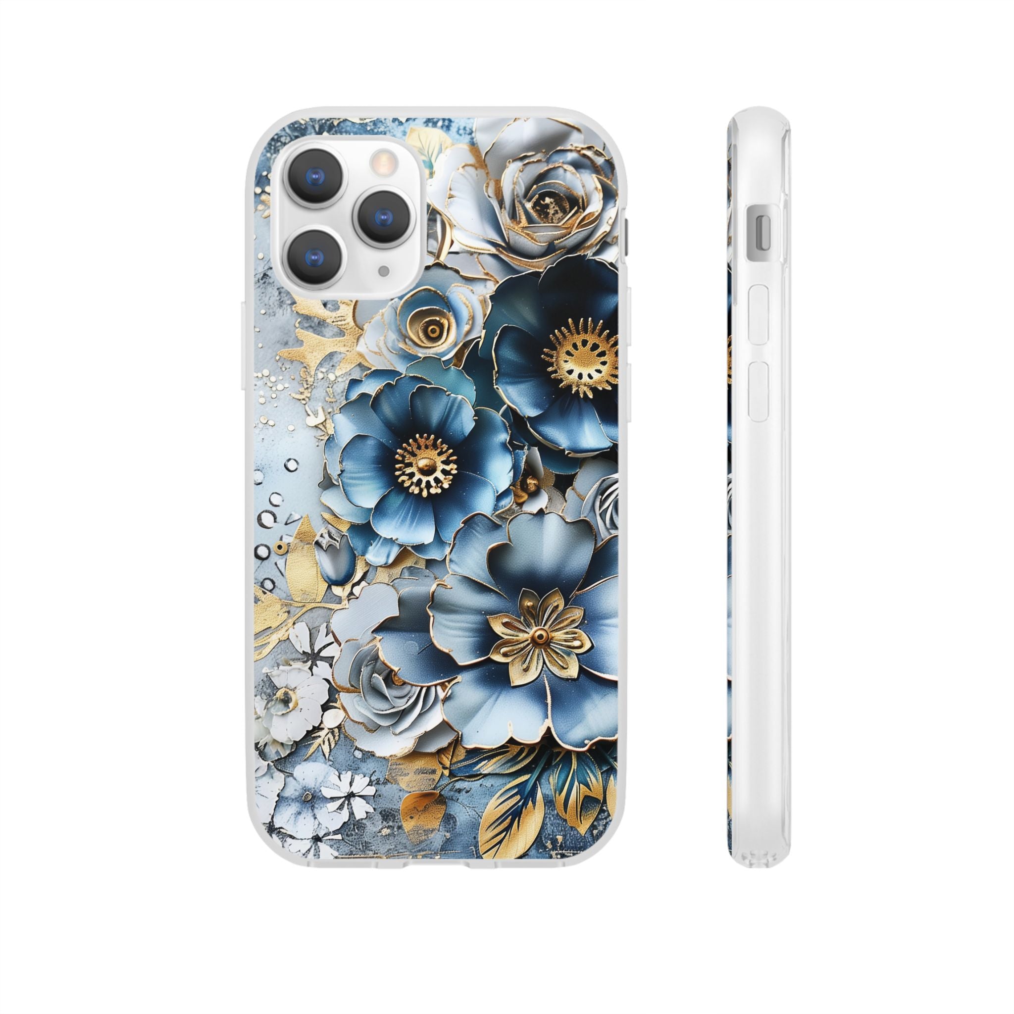 Blue Blooming Flowers Flexi Case - Apple iPhone Case