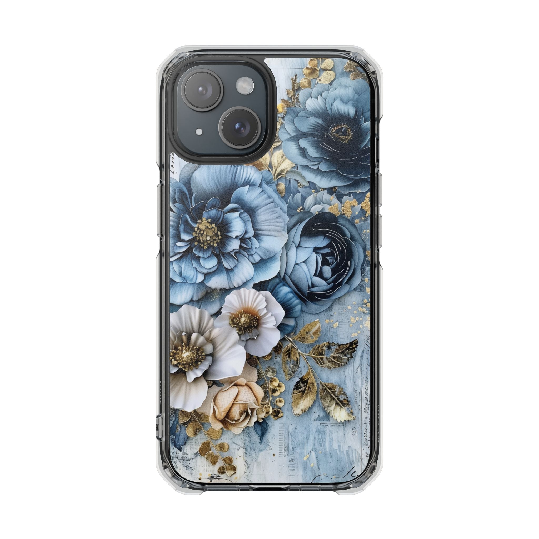 Blooming Blue Floral Bouquet - Magnetic Crystal Guard Apple iPhone Case
