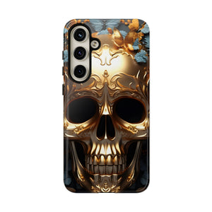 Golden Skull Floral & Butterflies Armor - Tough Guard Samsung Galaxy Case
