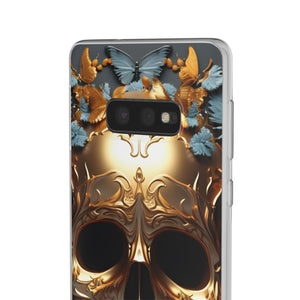 Golden Skull Floral & Butterflies Flexi Case - Samsung Galaxy Case
