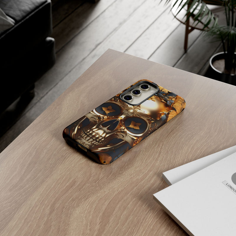 Golden Skull Floral Armor - Tough Guard Samsung Galaxy Case